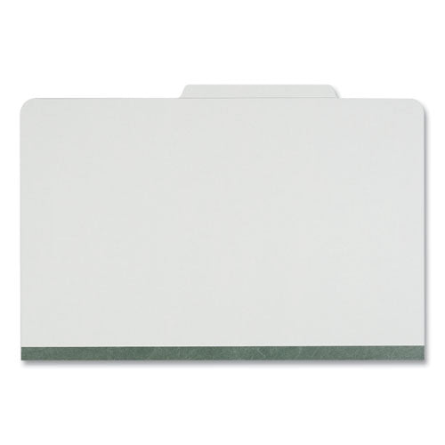 Four-section Pressboard Classification Folders, 2" Expansion, 1 Divider, 4 Fasteners, Legal Size, Gray Exterior, 10/box
