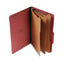Eight-section Pressboard Classification Folders, 3" Expansion, 3 Dividers, 8 Fasteners, Legal Size, Red Exterior, 10/box