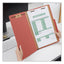 Eight-section Pressboard Classification Folders, 3" Expansion, 3 Dividers, 8 Fasteners, Legal Size, Red Exterior, 10/box