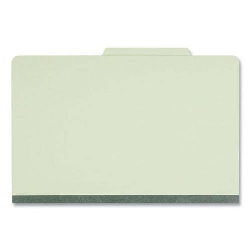 Eight-section Pressboard Classification Folders, 3" Expansion, 3 Dividers, 8 Fasteners, Legal Size, Green Exterior, 10/box