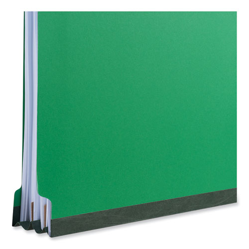 Bright Colored Pressboard Classification Folders, 2" Expansion, 2 Dividers, 6 Fasteners, Letter Size, Emerald Green, 10/box