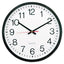Classic Round Wall Clock, 12.63" Overall Diameter, Black Case, 1 Aa (sold Separately)