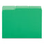 Deluxe Colored Top Tab File Folders, 1/3-cut Tabs: Assorted, Letter Size, Green/light Green, 100/box