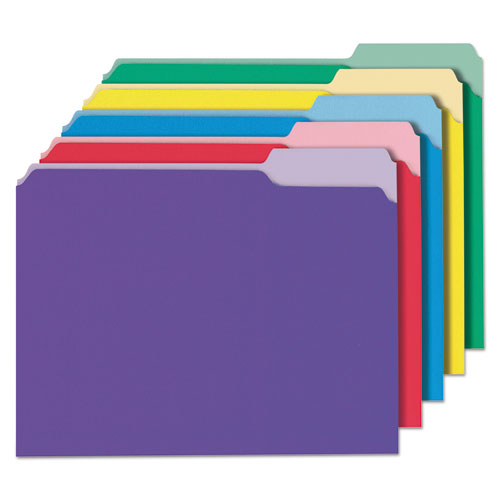 Deluxe Colored Top Tab File Folders, 1/3-cut Tabs: Assorted, Letter Size, Yellow/light Yellow, 100/box