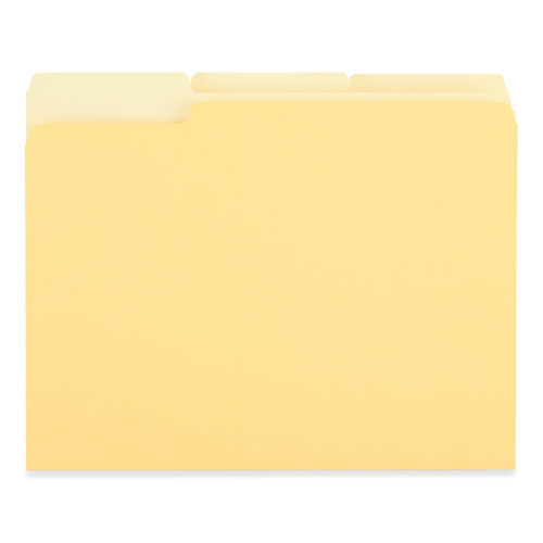Deluxe Colored Top Tab File Folders, 1/3-cut Tabs: Assorted, Letter Size, Yellow/light Yellow, 100/box