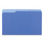 Deluxe Colored Top Tab File Folders, 1/3-cut Tabs: Assorted, Legal Size, Blue/light Blue, 100/box