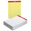 Perforated Ruled Writing Pads, Wide/legal Rule, Red Headband, 50 Canary-yellow 8.5 X 11.75 Sheets, Dozen