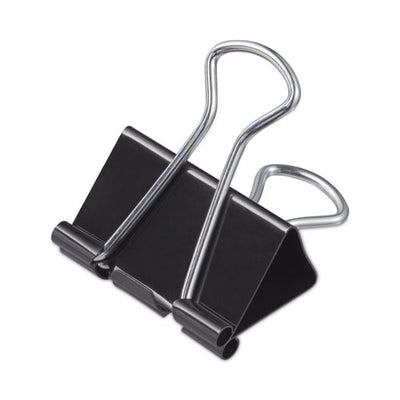 Binder Clips With Storage Tub, Medium, Black/silver, 24/pack