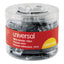 Binder Clips With Storage Tub, (50) Small (0.75"), (10) Medium (1.25"), Black/silver