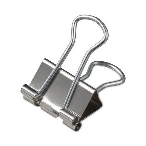 Binder Clips With Storage Tub, Small, Silver, 40/pack