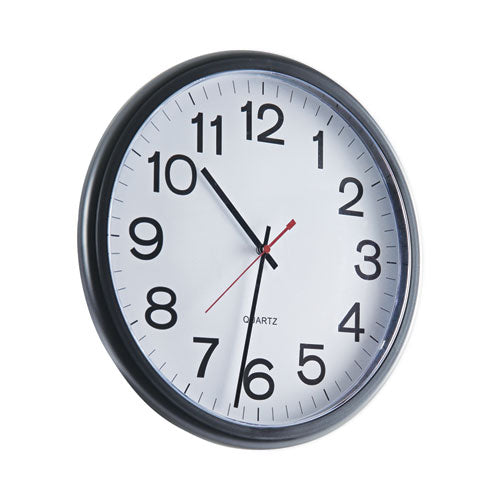 Indoor/outdoor Round Wall Clock, 13.5" Overall Diameter, Black Case, 1 Aa (sold Separately)