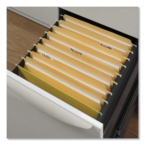 Top Tab File Folders, Straight Tabs, Letter Size, 0.75" Expansion, Manila, 100/box