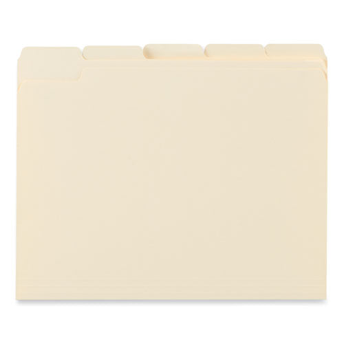 Top Tab File Folders, 1/5-cut Tabs: Assorted, Letter Size, 0.75" Expansion, Manila, 100/box