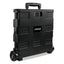 Collapsible Mobile Storage Crate, Plastic, 18.25 X 15 X 18.25 To 39.37, Black