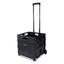 Collapsible Mobile Storage Crate, Plastic, 18.25 X 15 X 18.25 To 39.37, Black