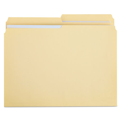 Double-ply Top Tab Manila File Folders, 1/2-cut Tabs: Assorted, Letter Size, 0.75" Expansion, Manila, 100/box