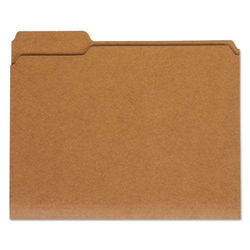 Reinforced Kraft Top Tab File Folders, 1/3-cut Tabs: Assorted, Legal Size, 0.75" Expansion, Brown, 100/box