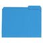 Reinforced Top-tab File Folders, 1/3-cut Tabs: Assorted, Letter Size, 1" Expansion, Blue, 100/box