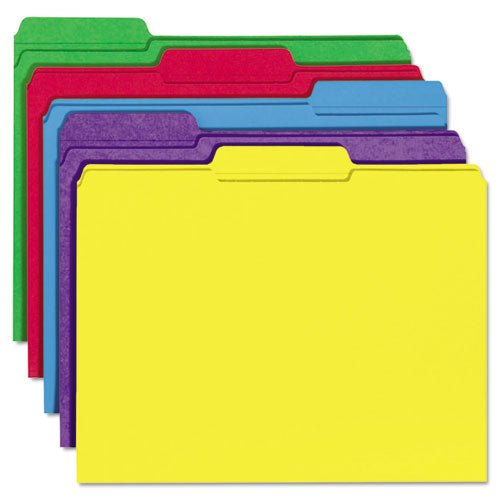 Reinforced Top-tab File Folders, 1/3-cut Tabs: Assorted, Letter Size, 1" Expansion, Blue, 100/box