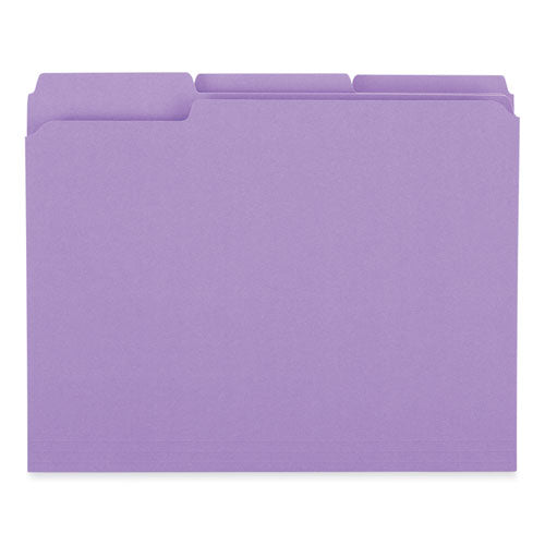 Reinforced Top-tab File Folders, 1/3-cut Tabs: Assorted, Letter Size, 1" Expansion, Violet, 100/box