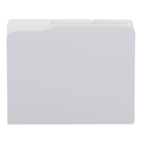 Top Tab File Folders, 1/3-cut Tabs: Assorted, Letter Size, 0.75" Expansion, Gray, 100/box