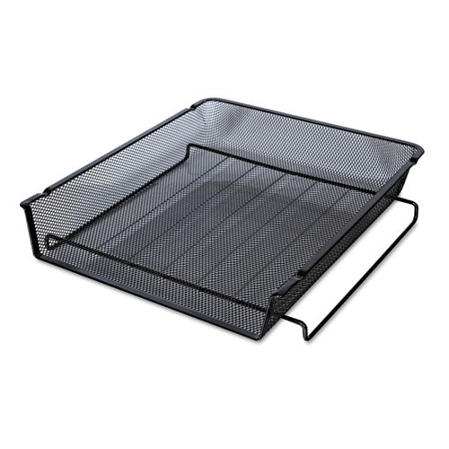 Deluxe Mesh Stackable Front Load Tray, 1 Section, Letter Size Files, 11.25" X 13" X 2.75", Black