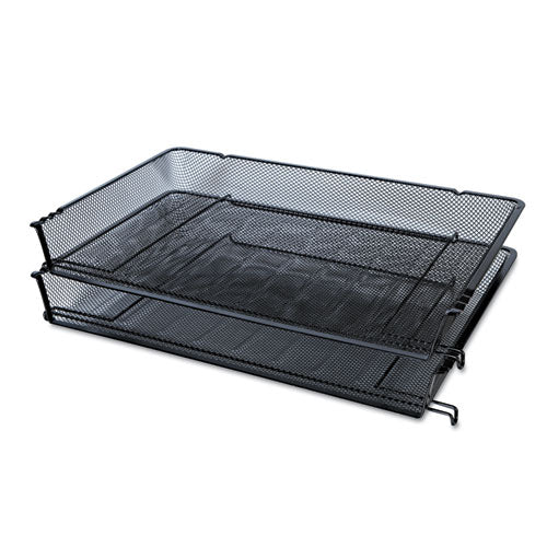 Deluxe Mesh Stacking Side Load Tray, 1 Section, Legal Size Files, 17" X 10.88" X 2.5", Black