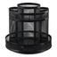 Metal Mesh Rotating Desktop Organizer, 8 Compartments, Metal Mesh, 6.5" Diameter X 6.13"h, Black