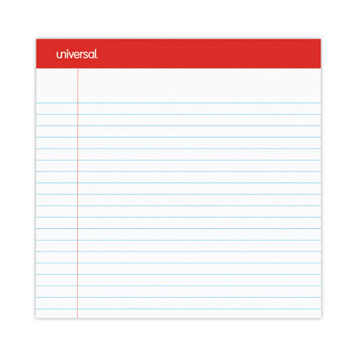 Perforated Ruled Writing Pads, Wide/legal Rule, Red Headband, 50 White 8.5 X 11.75 Sheets, Dozen