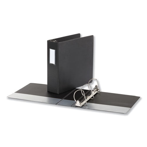 Deluxe Non-view D-ring Binder With Label Holder, 3 Rings, 3" Capacity, 11 X 8.5, Black