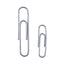 Plastic-coated Paper Clips With One-compartment Storage Tub, (750) #1 (1.3"), (250) Jumbo (2"), Silver