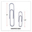Plastic-coated Paper Clips With One-compartment Storage Tub, (750) #1 (1.3"), (250) Jumbo (2"), Silver