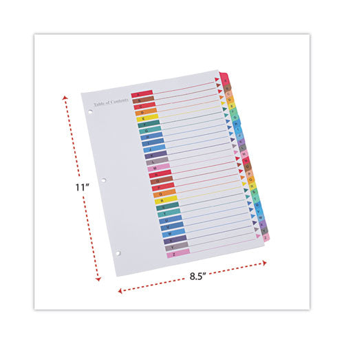 Deluxe Table Of Contents Dividers For Printers, 26-tab, A To Z, 11 X 8.5, White, 1 Set