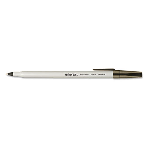 Ballpoint Pen, Stick, Medium 1 Mm, Black Ink, Gray Barrel, Dozen