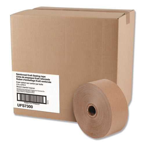Gummed Kraft Sealing Tape, 3" Core, 3" X 600 Ft, Brown, 10/carton