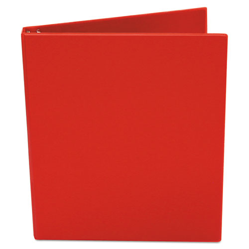 Economy Non-view Round Ring Binder, 3 Rings, 0.5" Capacity, 11 X 8.5, Red