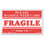 Printed Message Self-adhesive Shipping Labels, Fragile Handle With Care, 3 X 5, Red/clear, 500/roll
