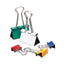 Binder Clips With Storage Tub, (12) Mini (0.5"), (12) Small (0.75"), (6) Medium (1.25"), Assorted Colors