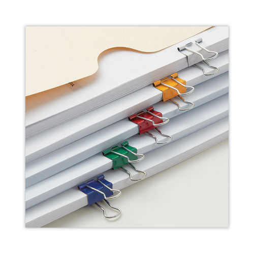 Binder Clips With Storage Tub, Mini, Assorted Colors, 60/pack