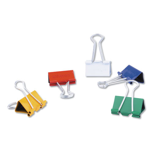 Binder Clips With Storage Tub, Small, Assorted Colors, 40/pack