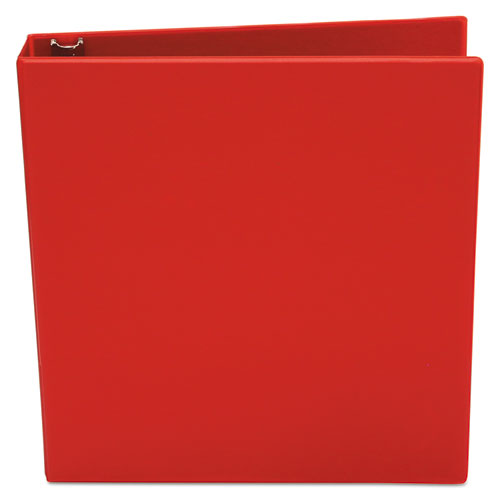Economy Non-view Round Ring Binder, 3 Rings, 1.5" Capacity, 11 X 8.5, Red