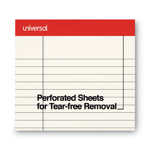 Colored Perforated Ruled Writing Pads, Letter Size Pad (8.5 X 11.75), Wide/legal Rule, 50 Ivory 8.5 X 11 Sheets, Dozen