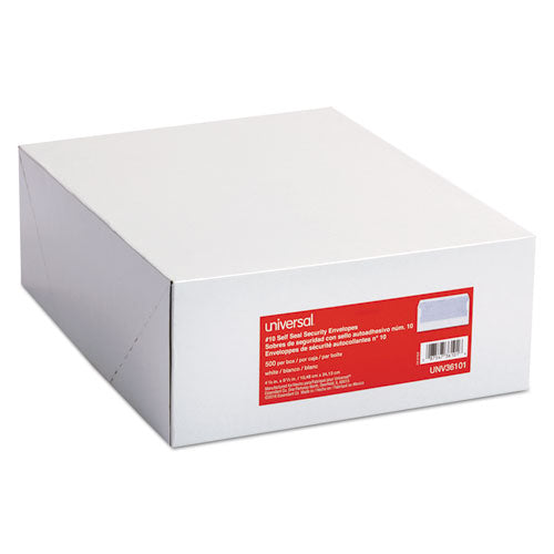 Self-seal Security Tint Business Envelope, #10, Square Flap, Self-adhesive Closure, 4.13 X 9.5, White, 500/box