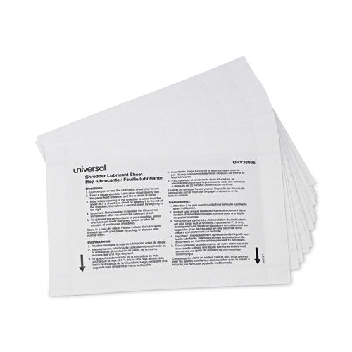 Shredder Lubricant Sheets, 5.5 X 2.8, 24 Sheets/pack