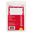 Border-style Self-adhesive Name Badges, 3 1/2 X 2 1/4, White/red, 100/pack