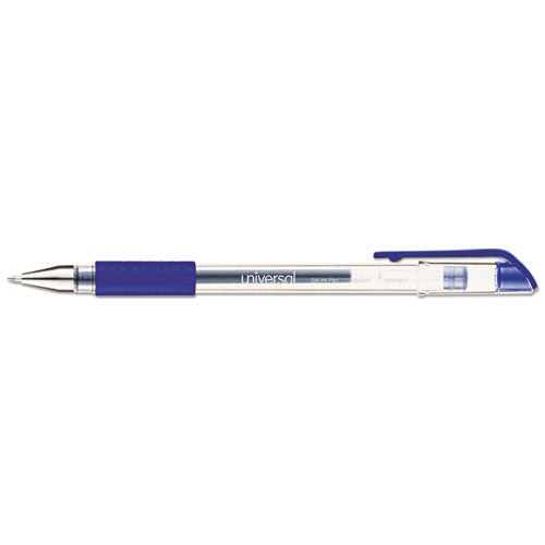 Comfort Grip Gel Pen, Stick, Medium 0.7 Mm, Black Ink, Clear Barrel, Dozen