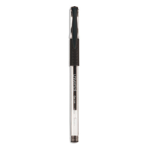 Comfort Grip Gel Pen, Stick, Medium 0.7 Mm, Black Ink, Clear Barrel, 60/pack