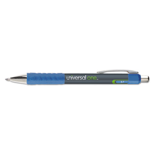Comfort Grip Gel Pen, Retractable, Medium 0.7 Mm, Red Ink, Silver Barrel, Dozen