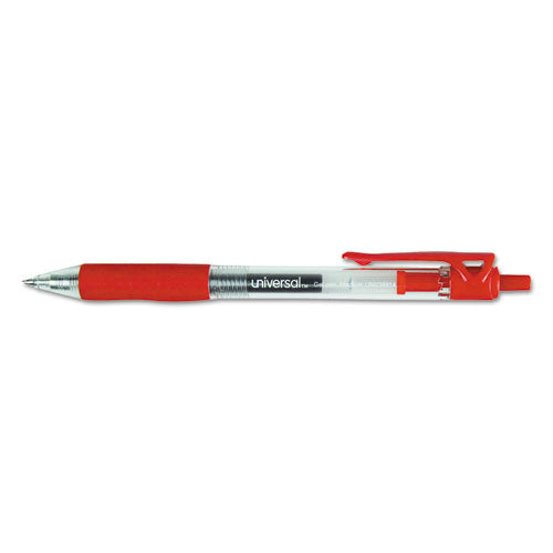 Comfort Grip Gel Pen, Retractable, Medium 0.7 Mm, Black Ink, Clear/black Barrel, 36/pack