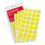 Self-adhesive Removable Color-coding Labels, 0.75" Dia, Yellow, 28/sheet, 36 Sheets/pack